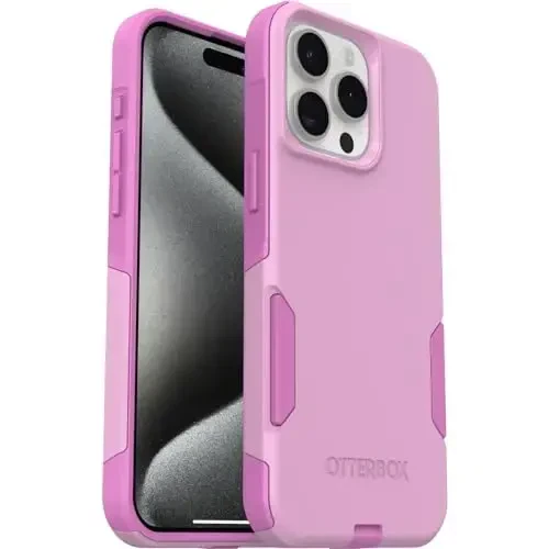 OtterBox iPhone 15 Pro MAX (Faqat) Commuter Seriyali Qo'rғich - Run Wildflower (Pushti), Nozik va Mustahkam, Jangga o'rnashli, Portni himoya oluvchi - 5