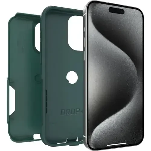 OtterBox iPhone 15 Pro MAX (Only) Commuter Series Case - GET Your Greens (Green), Slim & Tough, Pocket-Friendly, with Port Protection - 4