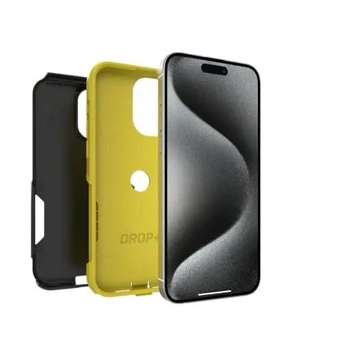 OtterBox iPhone 15 Pro Max (Only) - Commuter Series Case - Night (Black & Yellow) - Slim & Tough - Pocket-Friendly - with Port Protection - OTTERBOX (1)