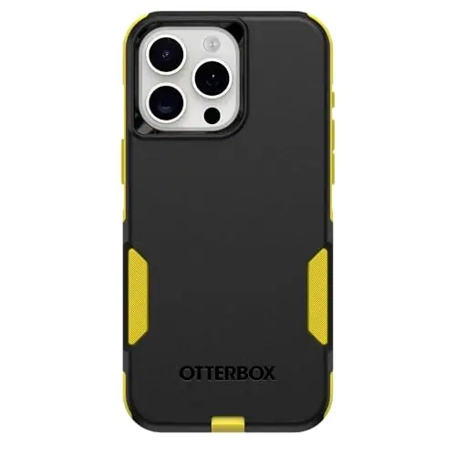 OtterBox iPhone 15 Pro Max (Only) - Commuter Series Case - Night (Black & Yellow) - Slim & Tough - Pocket-Friendly - with Port Protection - 3