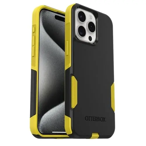 OtterBox iPhone 15 Pro Max (Only) - Commuter Series Case - Night (Black & Yellow) - Slim & Tough - Pocket-Friendly - with Port Protection - 5