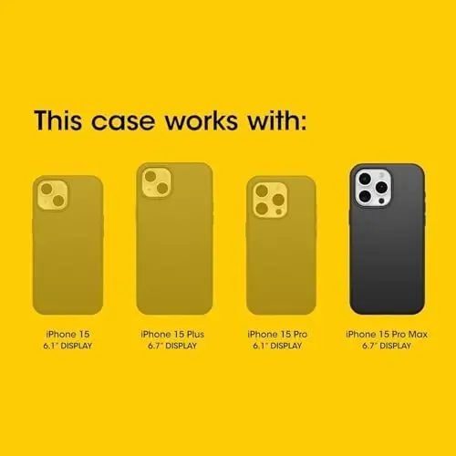 OtterBox iPhone 15 Pro Max (Only) - Commuter Series Case - Night Reverse (Yellow & Black) - Slim & Tough - Pocket-Friendly - with Port Protection - OTTERBOX