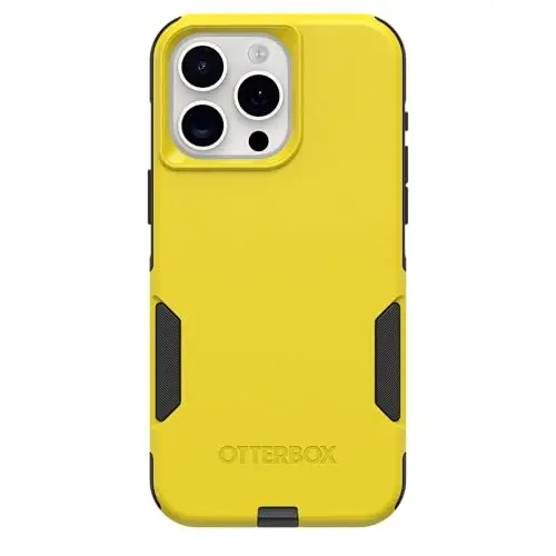 OtterBox iPhone 15 Pro Max (Only) - Commuter Series Case - Night Reverse (Yellow & Black) - Slim & Tough - Pocket-Friendly - with Port Protection - 4