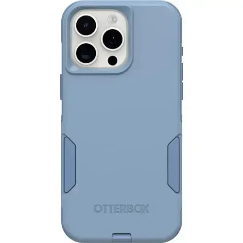 OtterBox iPhone 15 Pro MAX (Only) Commuter Series Case - Crisp Denim (Blue), Slim & Tough, Pocket-Friendly, with Port Protection - OTTERBOX