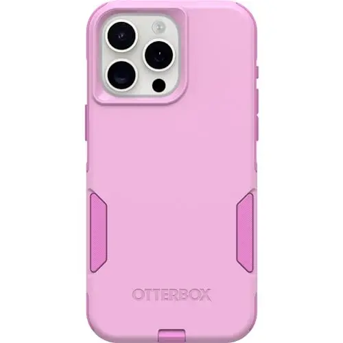 OtterBox iPhone 15 Pro MAX (Только) Commuter Series Case - Run Wildflower (Pink), тонкий и прочный, удобный для карманов, с защитой портов - 1