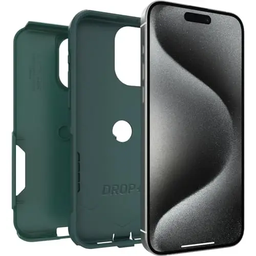 OtterBox iPhone 15 Pro MAX (Only) Commuter Series Case - GET Your Greens (Green), Slim & Tough, Pocket-Friendly, with Port Protection - 4