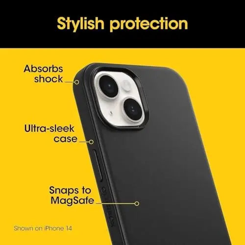 OtterBox iPhone 15 Pro (Only) Symmetry Series Case - Black, Snaps to MagSafe, Ultra-Sleek, Raised Edges Protect Camera & Screen (Fairy Fauna) - 3