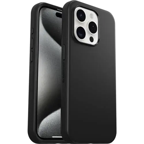 OtterBox iPhone 15 Pro (Only) Symmetry Series Case - Black, Snaps to MagSafe, Ultra-Sleek, Raised Edges Protect Camera & Screen - 5