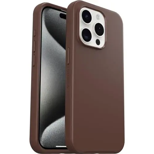 OtterBox iPhone 15 Pro (Only) Symmetry Series Case - Chocolate BAR (Brown), Snaps to MagSafe, Ultra-Sleek, Raised Edges Protect Camera & Screen - 5