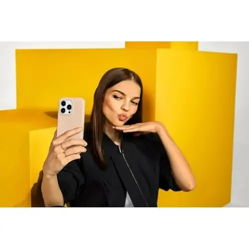 OtterBox iPhone 15 Pro (Only) Symmetry Series Case - Peachy Bloom, Snaps to MagSafe, Ultra-Sleek, Raised Edges Protect Camera & Screen - 6