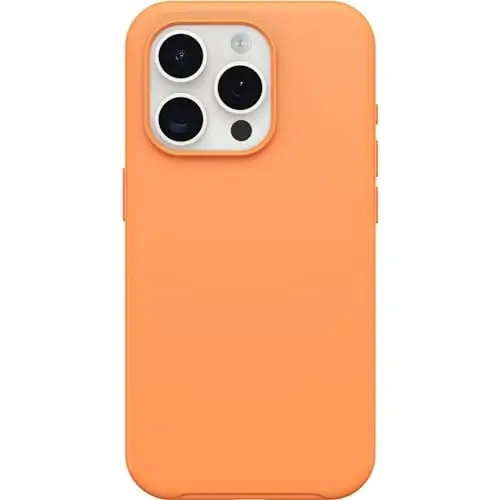 OtterBox iPhone 15 Pro (Only) Symmetry Series Case - Sunstone (Orange), Snaps to MagSafe, Ultra-Sleek, Raised Edges Protect Camera & Screen - 1