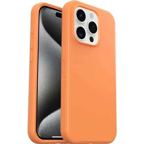 OtterBox iPhone 15 Pro (Only) Symmetry Series Case - Sunstone (Orange), Snaps to MagSafe, Ultra-Sleek, Raised Edges Protect Camera & Screen - 5