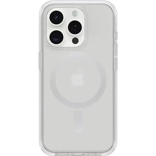 OtterBox iPhone 15 Pro (Only) Symmetry Series Clear Case - (Clear), snaps to MagSafe, ultra-sleek, raised edges protect camera & screen (ships in polybag, ideal for business customers) - Modazone