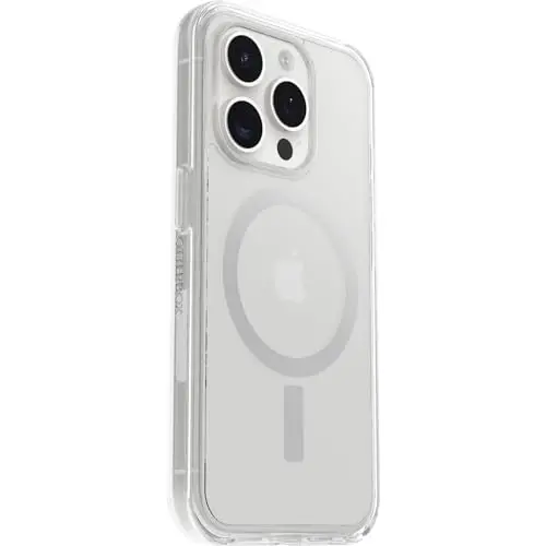 OtterBox iPhone 15 Pro (только) Symmetry Series Clear Case - (прозрачный), прикрепляется к MagSafe, ультратонкий, приподнятые края защищают камеру и экран (поставляется в пакете, идеально подходит для бизнес-клиентов) - 3