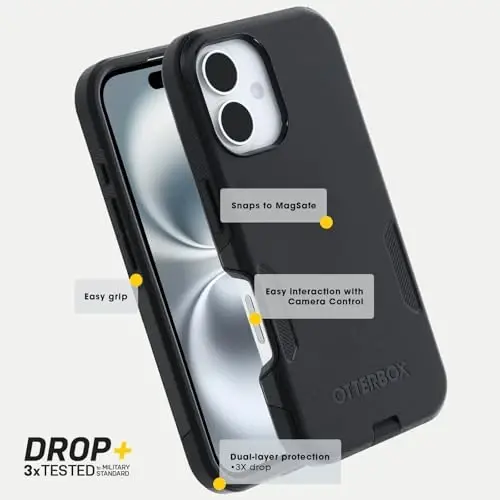 Otterbox iPhone 16 Plus Commuter Series Case - Black (Single unit ships in polybag) - 6