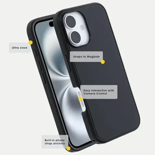 OtterBox iPhone 16 Pro Max Symmetry Series Case - Black (polybagda jo'natiladi, biznes mijozlar uchun ideal) - 6