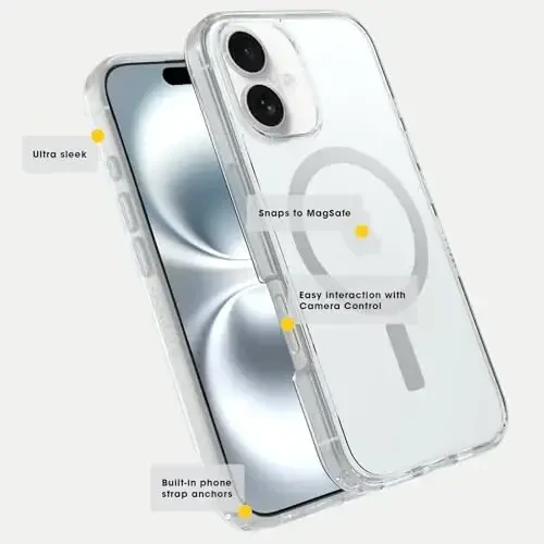 OtterBox iPhone 16 Pro Symmetry Series Clear Case - Clear (Ships in polybag, Ideal for Business customers) - 6