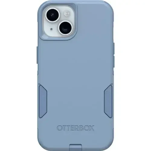 OtterBox iPhone 16e, 15, 14, & 13 Commuter Series Case - Crisp Denim (Blue), Slim & Tough, Pocket-Friendly, with Port Protection - 1