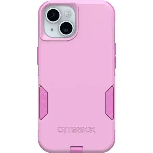 OtterBox iPhone 16e, 15, 14, & 13 Commuter Series Case - Run Wildflower (Pink), Slim & Tough, Pocket-Friendly, with Port Protection 