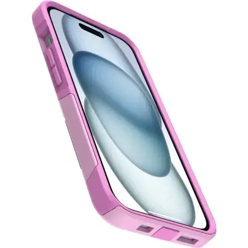 OtterBox iPhone 16e, 15, 14, & 13 Commuter Series Case - Run Wildflower (Pink), Slim & Tough, Pocket-Friendly, with Port Protection - 3