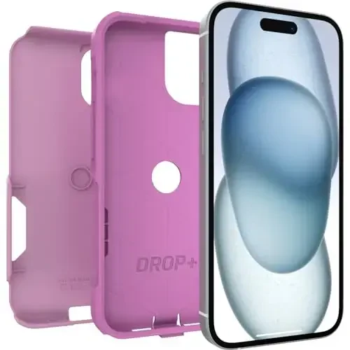 OtterBox iPhone 16e, 15, 14, & 13 Commuter Series Case - Run Wildflower (Pink), Slim & Tough, Pocket-Friendly, with Port Protection - 4