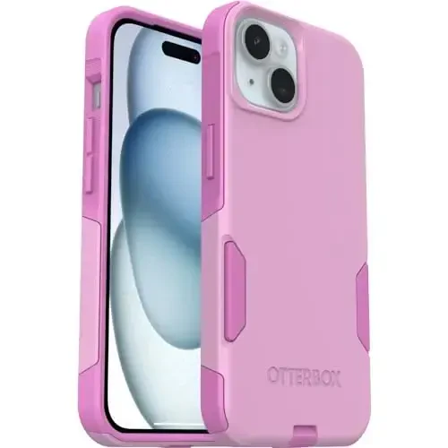OtterBox iPhone 16e, 15, 14, & 13 Commuter Series Case - Run Wildflower (Pink), Slim & Tough, Pocket-Friendly, with Port Protection - 5