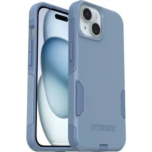 OtterBox iPhone 16e, 15, 14, & 13 Commuter Series Case - Crisp Denim (Blue), Slim & Tough, Pocket-Friendly, with Port Protection - 5
