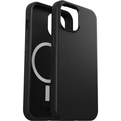 OtterBox iPhone 16e, 15, 14, & 13 Symmetry Series Case - Black, Snaps to MagSafe, Ultra-Sleek, Raised Edges Protect Camera & Screen - 6