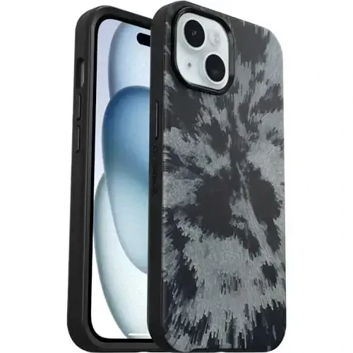 OtterBox iPhone 16e, 15, 14, & 13 Symmetry Series Case - Burnout Sky (Black), Snaps to MagSafe, Ultra-Sleek, Raised Edges Protect Camera & Screen - 5