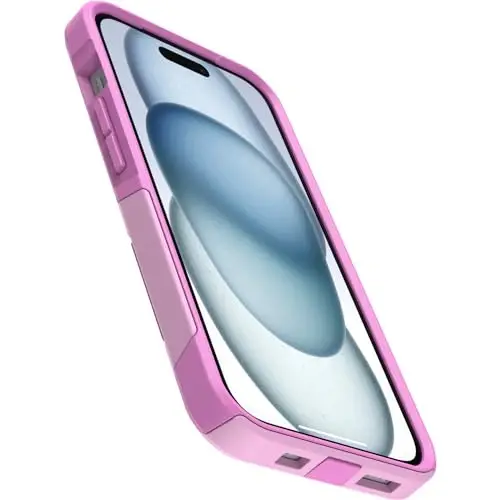 OtterBox iPhone 16e, 15, 14, & 13 Commuter Series Case - Run Wildflower (Pink), Slim & Tough, Pocket-Friendly, with Port Protection - 3