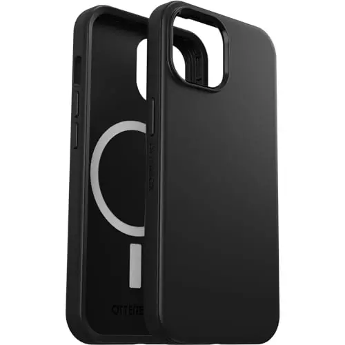OtterBox iPhone 16e, 15, 14, & 13 Symmetry Series Case - Black, Snaps to MagSafe, Ultra-Sleek, Raised Edges Protect Camera & Screen - 6