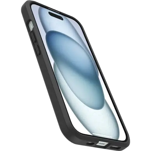 OtterBox iPhone 16e & 15 Prefix Series Case - Black Crystal, Ultra-Thin, Pocket-Friendly, Raised Edges Protect Camera & Screen, Wireless Charging Compatible, Stylish Minimalist iPhone Case - 3