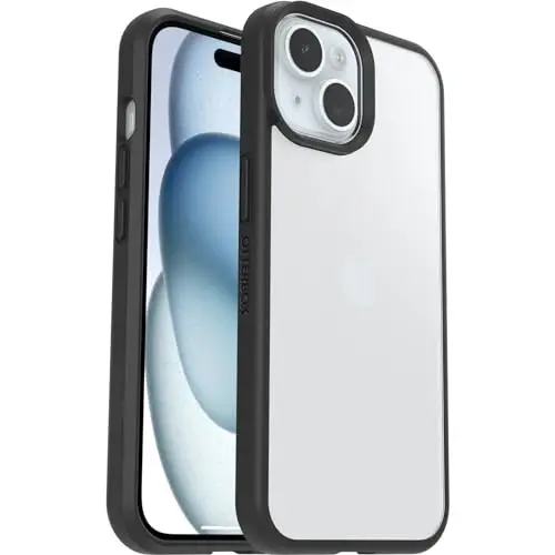 OtterBox iPhone 16e & 15 Prefix Series Case - Black Crystal, Ultra-Thin, Pocket-Friendly, Raised Edges Protect Camera & Screen, Wireless Charging Compatible, Stylish Minimalist iPhone Case - 5