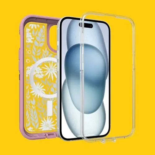 OtterBox iPhone 16e, iPhone 15, iPhone 14 va iPhone 13 Defender Series XT Case with MagSafe, Screenless, Rugged, Lanyard AttacModazoneent - Non-Retail Packaging - Orchid Advice - 6