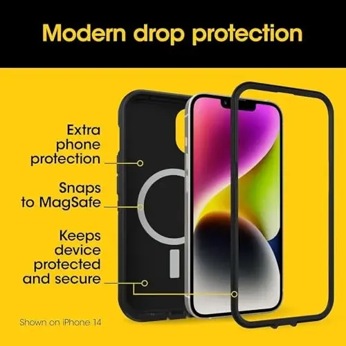 OtterBox iPhone 16e, iPhone 15, iPhone 14 va iPhone 13 Defender Series XT Case with MagSafe, Screenless, Rugged, Lanyard AttacModazoneent - Non-Retail Packaging - Orchid Advice - 3