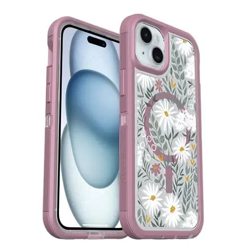 OtterBox iPhone 16e, iPhone 15, iPhone 14, and iPhone 13 Defender Series XT Case with MagSafe, Screenless, Rugged, Lanyard AttacModazoneent - Non-Retail Packaging - Orchid Advice 