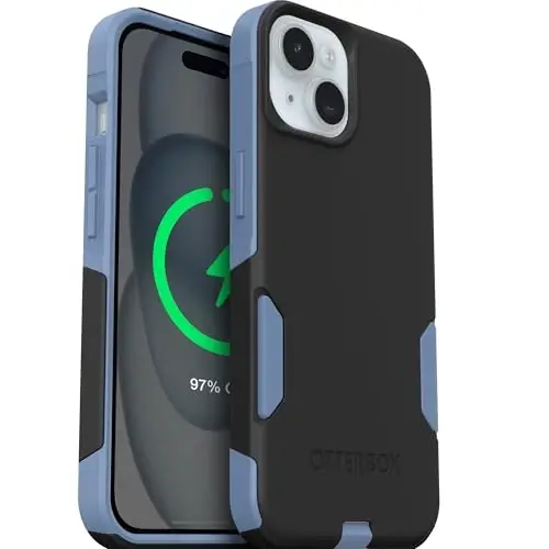 OtterBox iPhone 17e, 16e, 15, 14, 13 Commuter Series Case - Black & Blue | 3X Military Drop Protection - Slim - Dual-Layer Shockproof Design - Pocket-Friendly - Raised Edges - Port Covers - 1