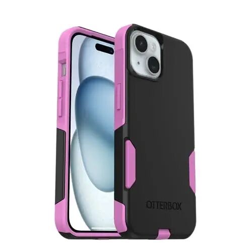 OtterBox iPhone 17e, 16e, 15, 14, & 13 Commuter Series Case - Black/Pink, Slim & Tough, Pocket-Friendly, with Port Protection - Thin & Protective iPhone Case, Dual-Layer, Impact Absorbing iPhone Case - 1