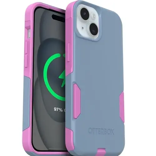 OtterBox iPhone 17e, 16e, 15, 14, 13 Commuter Series Case - Blue & Pink | 3X Military Drop Protection - Slim - Dual-Layer Shockproof Design - Pocket-Friendly - Raised Edges - Port Covers - 1
