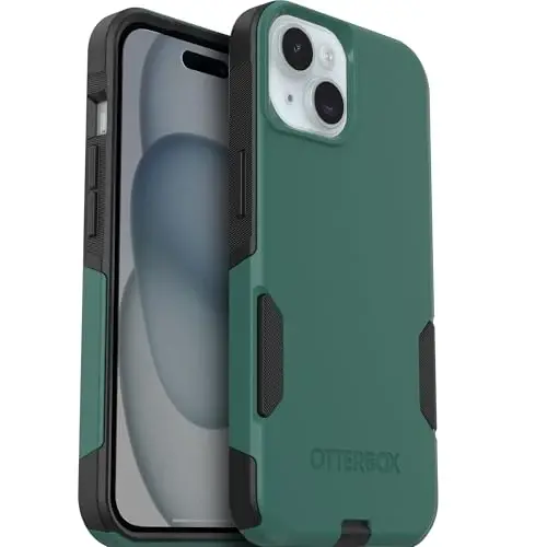 OtterBox iPhone 17e, 16e, 15, 14, 13 Commuter Series Case - Green & Black | 3X Military Drop Protection - Slim - Dual-Layer Shockproof Design - Pocket-Friendly - Raised Edges - Port Covers - 1