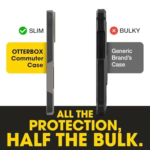 OtterBox iPhone 17e, 16e, 15, 14, 13 Commuter Series Case - Grey & Black | 3X Military Drop Protection - Slim - Dual-Layer Shockproof Design - Pocket-Friendly - Raised Edges - Port Covers - 4