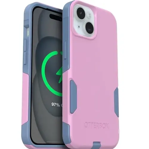 OtterBox iPhone 17e, 16e, 15, 14, 13 Commuter Series Case - Pink & Blue | 3X Military Drop Protection - Slim - Dual-Layer Shockproof Design - Pocket-Friendly - Raised Edges - Port Covers - 1