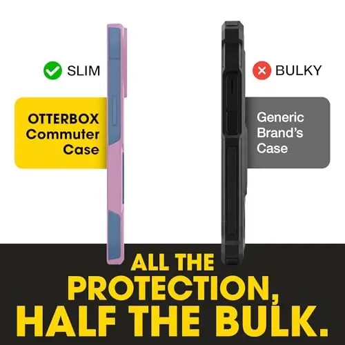 OtterBox iPhone 17e, 16e, 15, 14, 13 Commuter Series Case - Pink & Blue | 3X Military Drop Protection - Slim - Dual-Layer Shockproof Design - Pocket-Friendly - Raised Edges - Port Covers - 4