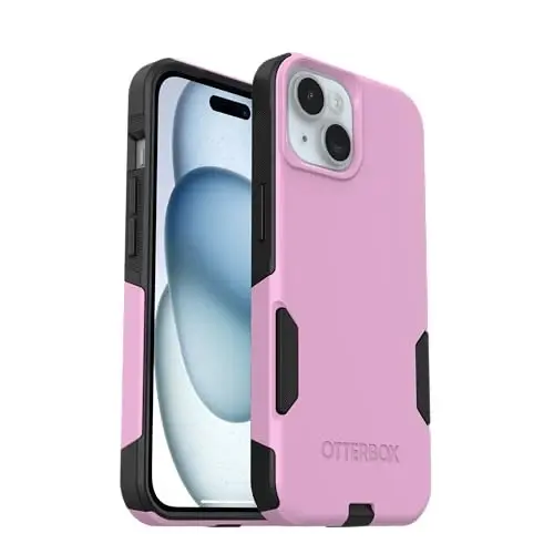 OtterBox iPhone 17e, 16e, 15, 14, & 13 Commuter Series Case - Pink/Black, Slim & Tough, Pocket-Friendly, with Port Protection - Thin & Protective iPhone Case, Dual-Layer, Impact Absorbing iPhone Case - 1