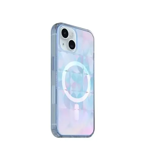 OtterBox iPhone 17e, 16e, 15, 14, & 13 Symmetry Series Clear Case - Opal Prism Blue - Ultra-Thin, Sleek iPhone Case - 4