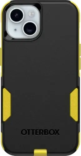 OtterBox iPhone 17e, iPhone 16e, iPhone 15, iPhone 14, & iPhone 13 Commuter Series Case - Black/Yellow, Slim & Tough, Pocket-Friendly, with Port Protection - 3