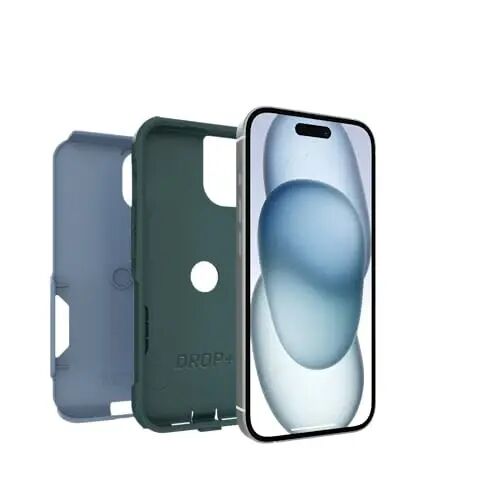 OtterBox iPhone 17e, iPhone 16e, iPhone 15, iPhone 14, & iPhone 13 Commuter Series Case - Twilight Bug (Blue & Green) - Slim & Tough - Pocket-Friendly - with Port Protection - 5