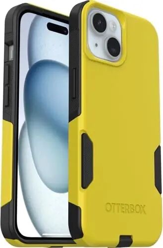 OtterBox iPhone 17e, iPhone 16e, iPhone 15, iPhone 14, & iPhone 13 Commuter Series Case - Yellow/Black, Slim & Tough, Pocket-Friendly, with Port Protection - 1