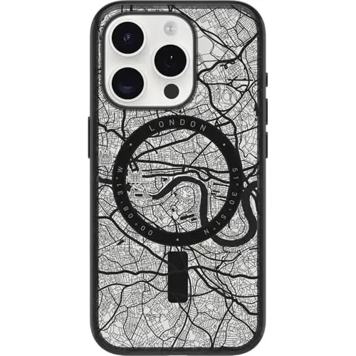 OtterBox Clear case with Colorful Grip Edge case for iPhone 15 Pro - London (Black) - 1