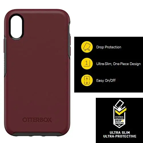 OTTERBOX SYMMETRY SERIES Case for iPhone Xr - Retail Packaging - FINE PORT (CORDOVAN/SLATE GREY) - 2